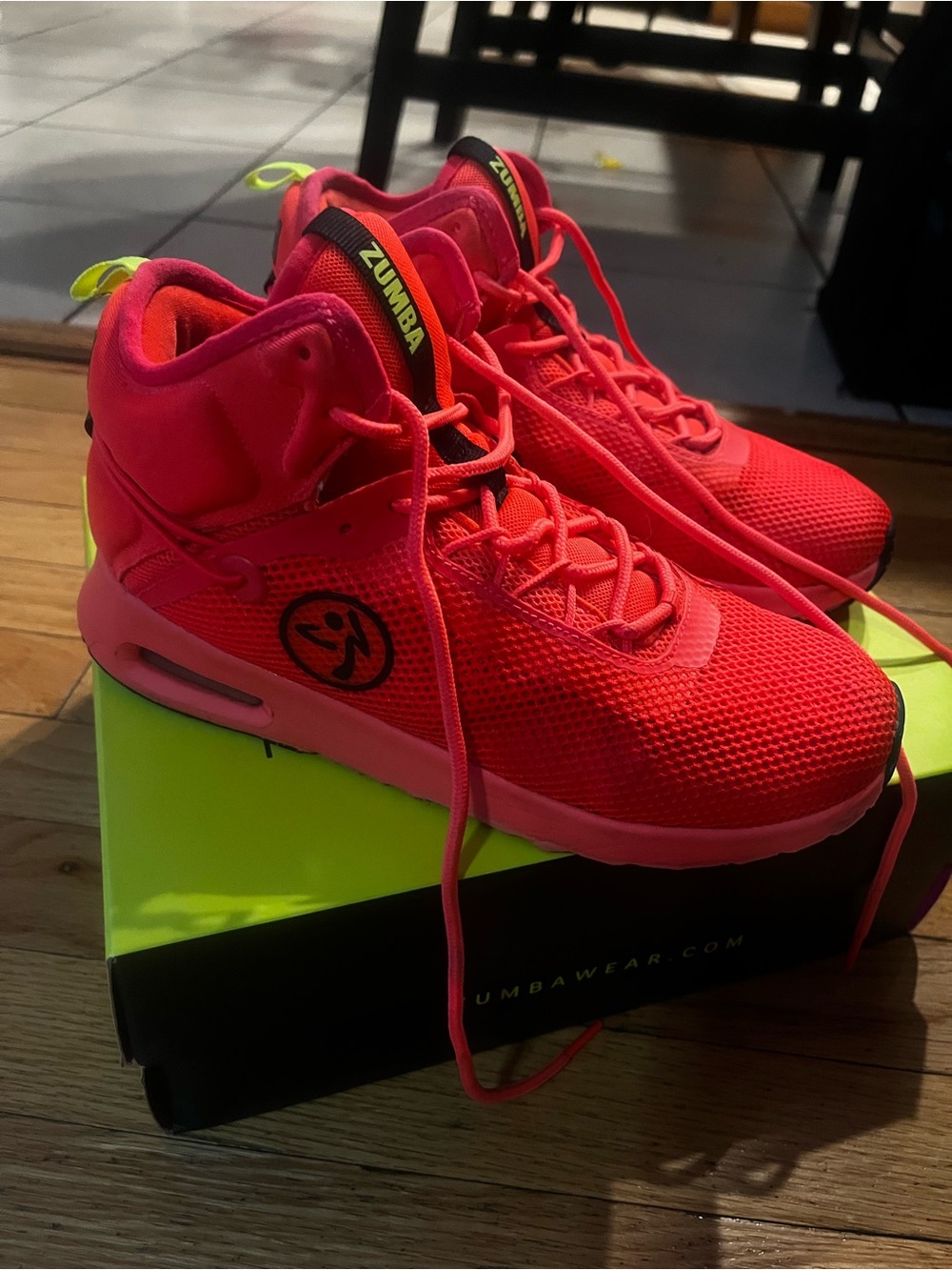 Zumba Fitness Coral Dance Sneakers with Lime Pull Tab